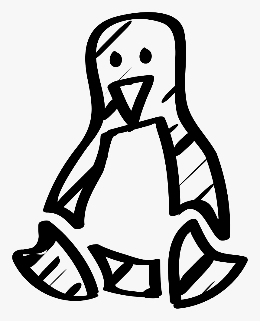 Linux Penguin Sketched Logo Outline - Gnu/linux Naming Controversy, HD Png Download, Free Download