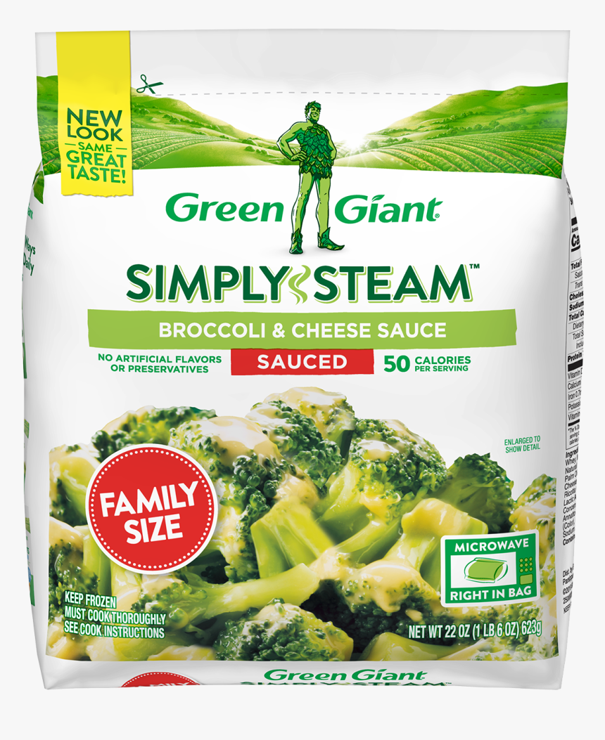 Green Giant® Simply Steam™ Family Size Broccoli & Cheese - Broccoli With Cheese Green Giant, HD Png Download, Free Download