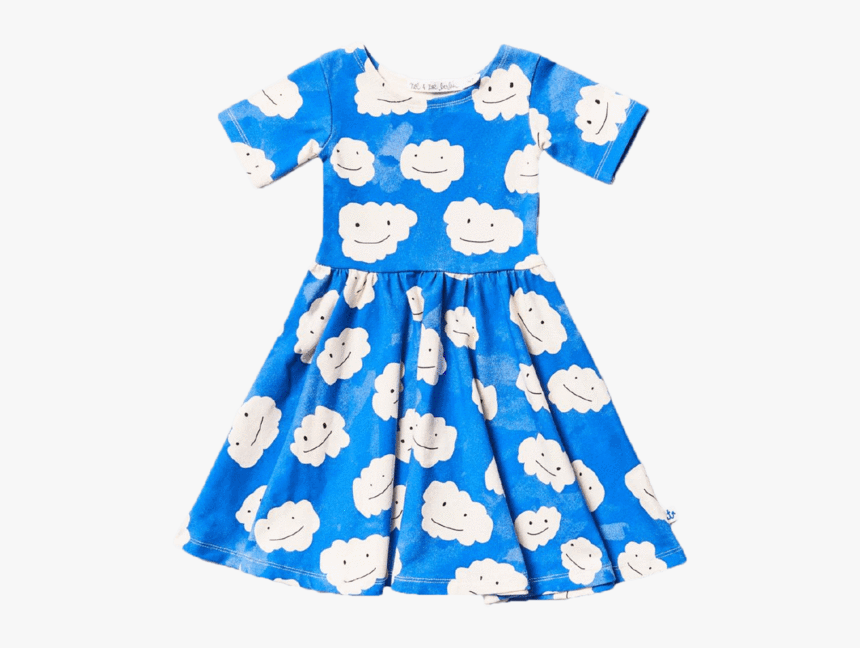 Noe And Zoe Blue Cloud Print Girls Twirl Dress - Day Dress, HD Png Download, Free Download