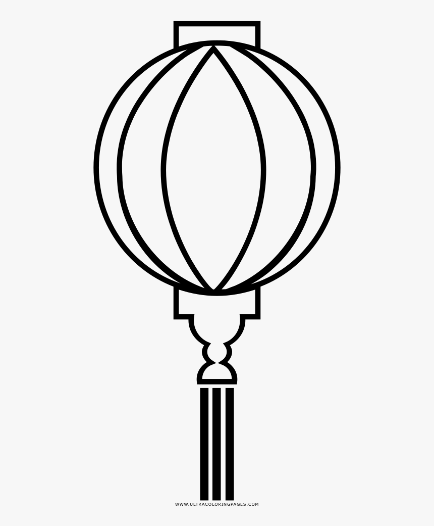 Chinese Lantern Coloring Page Clipart , Png Download - Chinese Lanterns Black And White Transparent, Png Download, Free Download