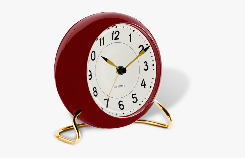 Station Table Clock Oe11 Cm Bordeaux White Station - Arne Jacobsen Alarm Clock, HD Png Download, Free Download