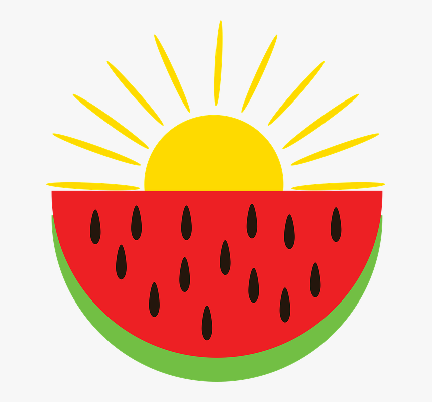 Transparent Red Sun Png - Watermelon And Sun, Png Download, Free Download