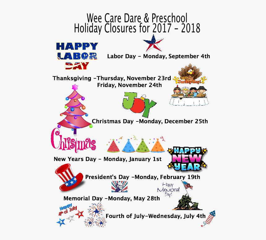 Full Day, Half Day & School Age Closure Dates, HD Png Download, Free Download