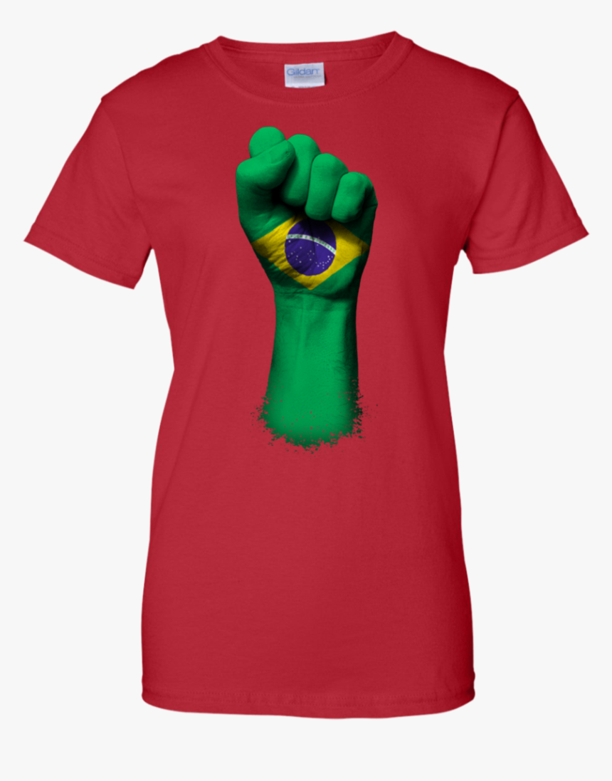 Flag Of Brazil On A Raised Clenched Fist T Shirt & - T-shirt, HD Png Download, Free Download