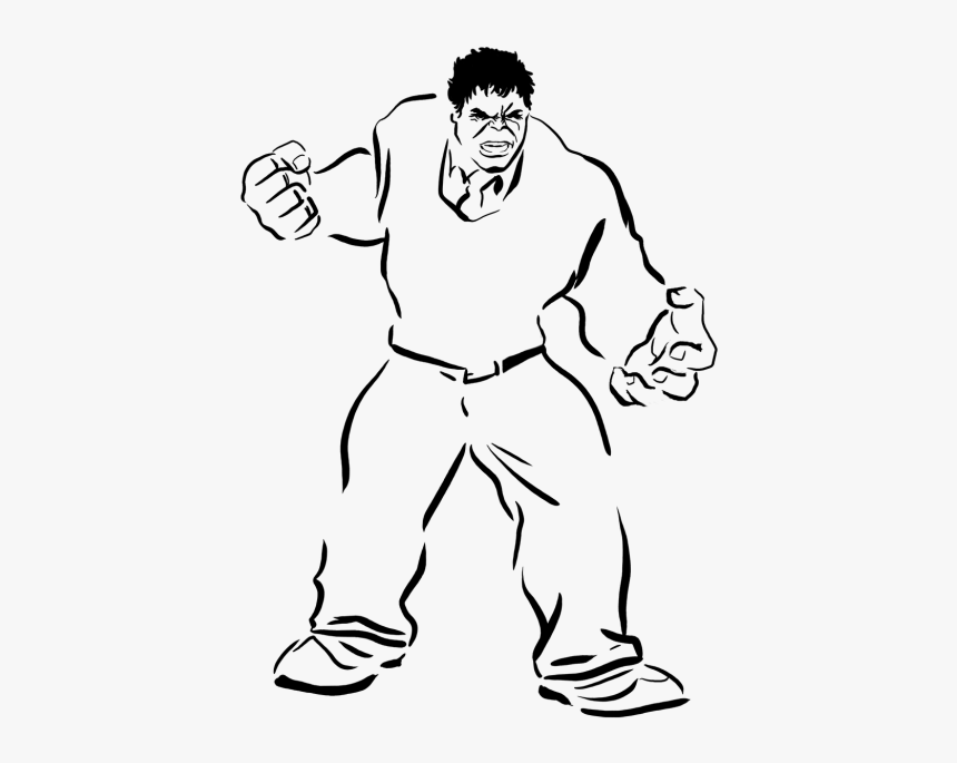 Drawing Stencil Black - Hulk Stencil, HD Png Download, Free Download