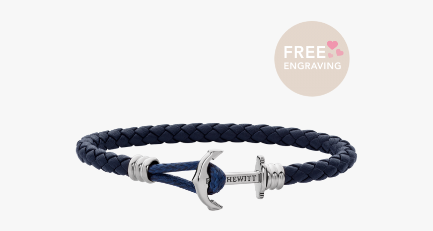 Anchor Bracelet Phrep Lite Silver Leather Navy Blue"itemprop="image - Paul Hewitt, HD Png Download, Free Download