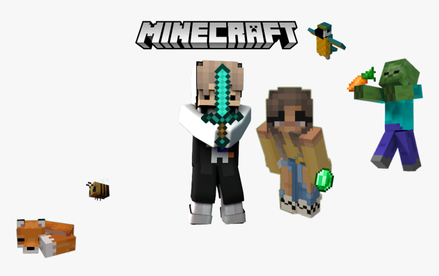 #minecraft #boy #girl #boyfriend #girlfriend #fox #bird - Minecraft, HD Png Download, Free Download