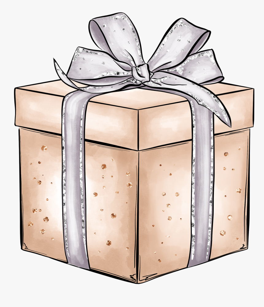 #giftbox #present #gift #wrapped #bow #ribbonbow #silver - Gift Wrapping, HD Png Download, Free Download