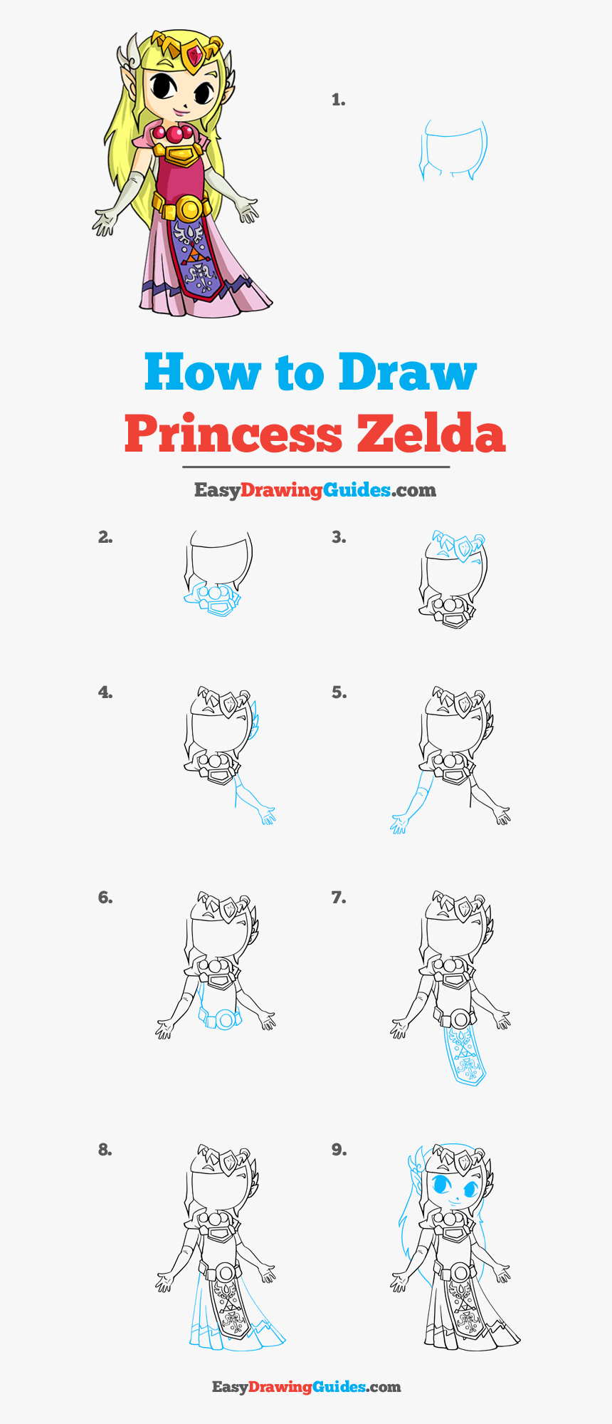 How To Draw Princess Zelda - Draw Homer Simpson Step By Step, HD Png Download, Free Download