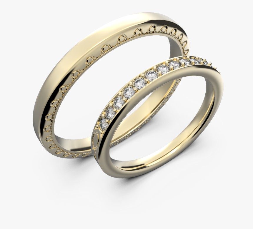 White Gold And Diamond Couple Wedding Rings - Кольца Из Розового Золота Купить, HD Png Download, Free Download