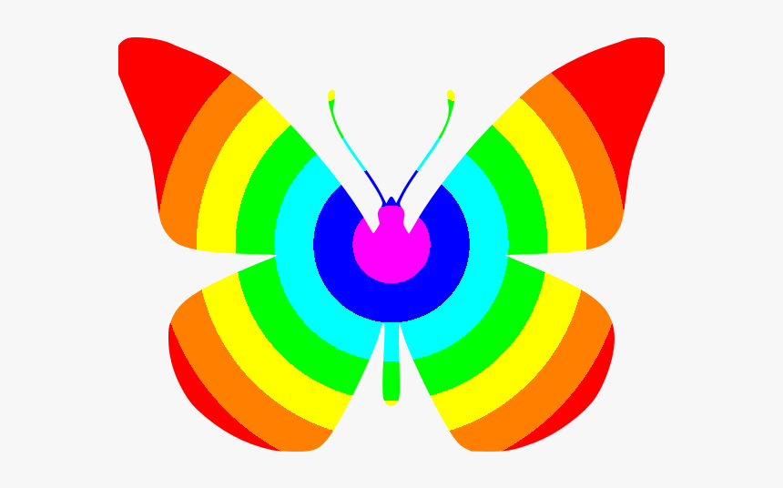 Butterfly Rainbow Colors - Colorful Butterfly Images Rainbow, HD Png Download, Free Download