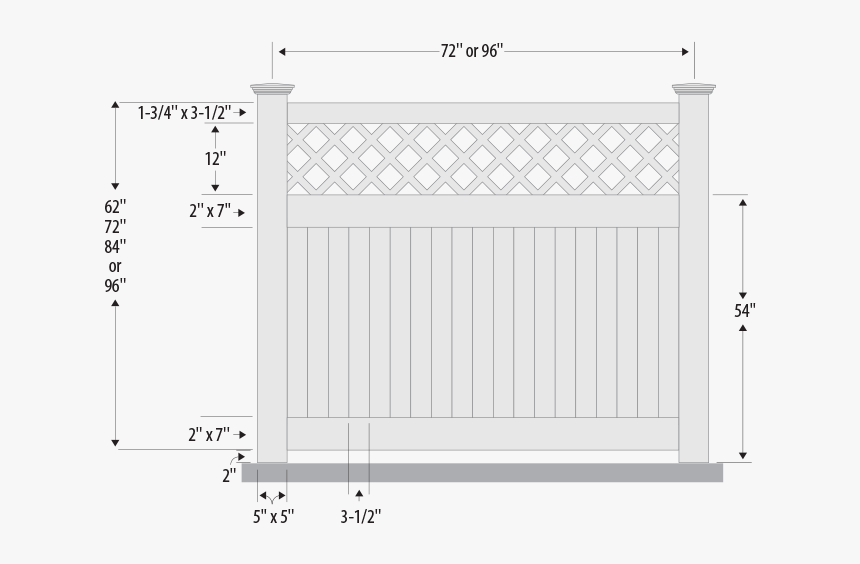 Lattice Top Solid Privacy Fence Specs - Okayama, HD Png Download, Free Download