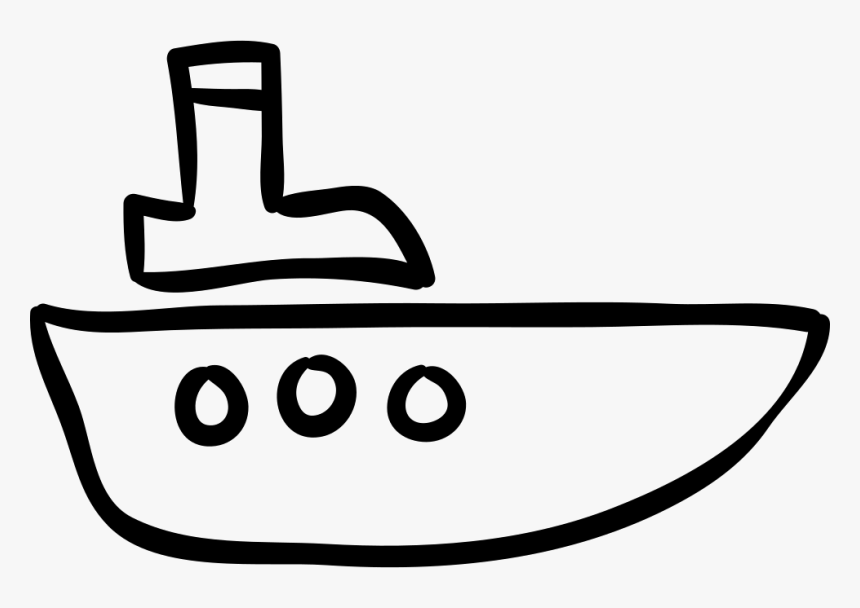 Boat Hand Drawn Outline - Icon, HD Png Download, Free Download