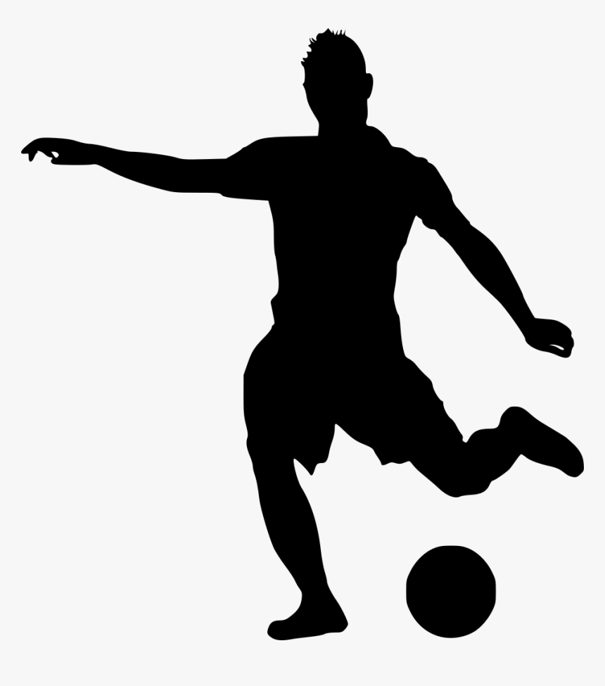 Football Soccer Silhouette 4 - Silhouette, HD Png Download - kindpng