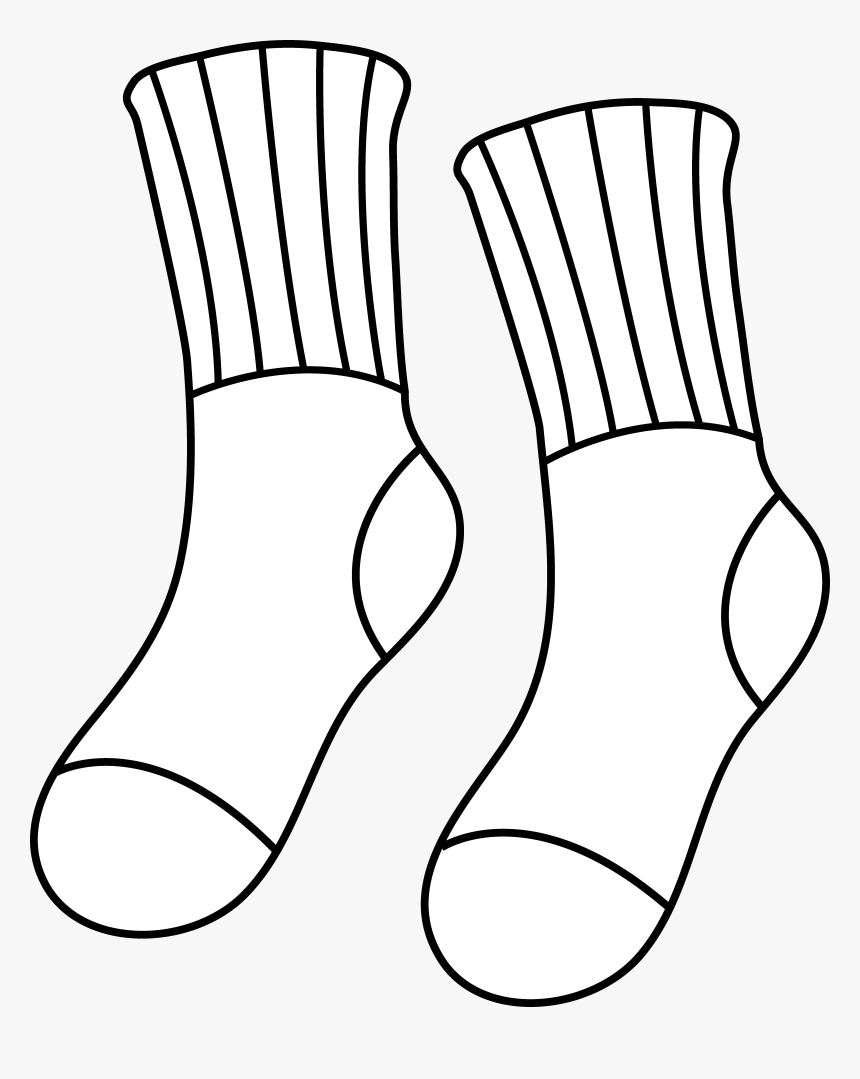 Sock Outline - Pair Socks Clipart, HD Png Download, Free Download