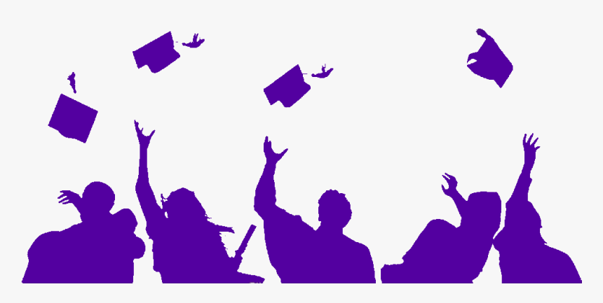 Silhoeutted Outline Of Graduates Throwing Their Caps - College Graduation, HD Png Download, Free Download