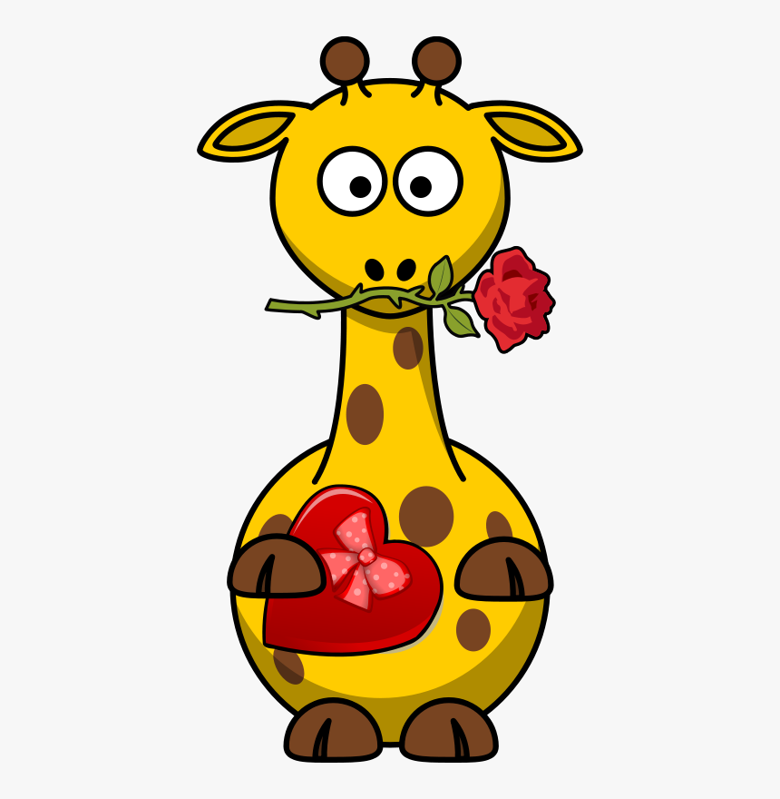 Giraffe Valentine - Cartoon Giraffe Valentine, HD Png Download, Free Download