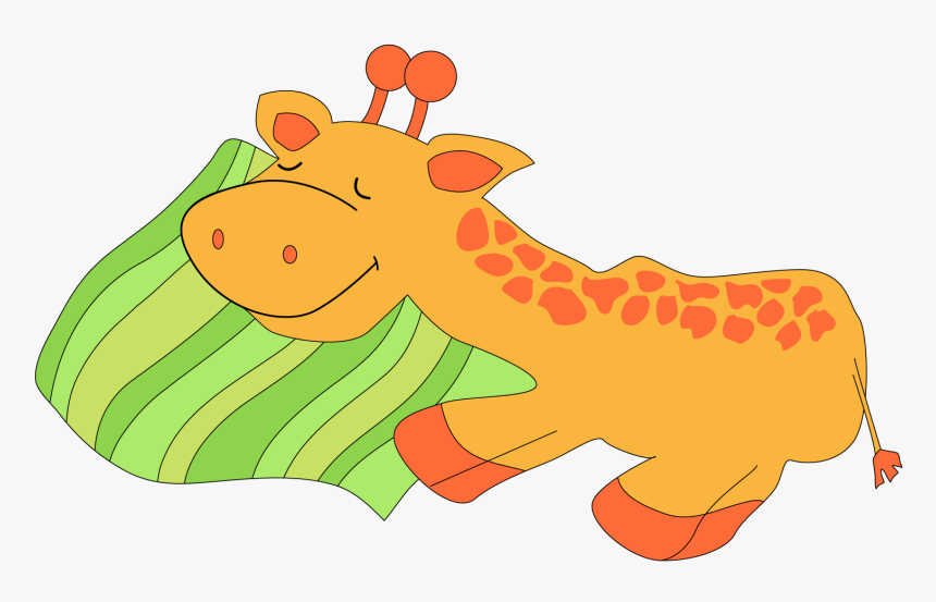 Giraffe Animal Clipart Free - Baby Animals Sleeping Clipart, HD Png Download, Free Download