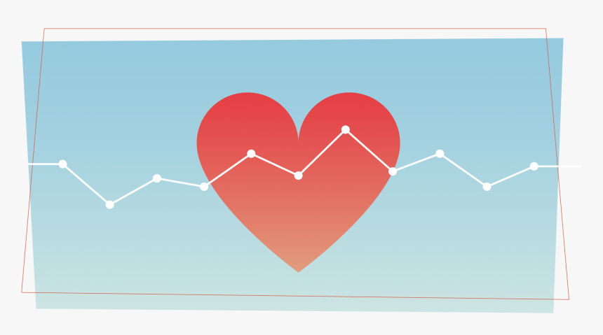 A Heart Icon With A Line Plot Graph Running Across, HD Png Download, Free Download