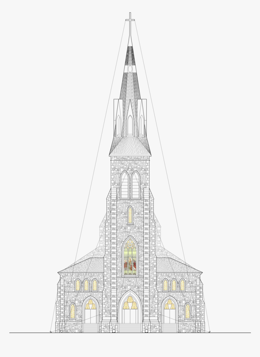 St Patrick"s Elevations-website - Spire, HD Png Download, Free Download