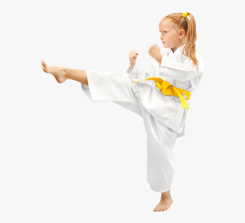 Young Redhead Girl Karate Kicking - Little Girl Karate Kick, HD Png Download, Free Download