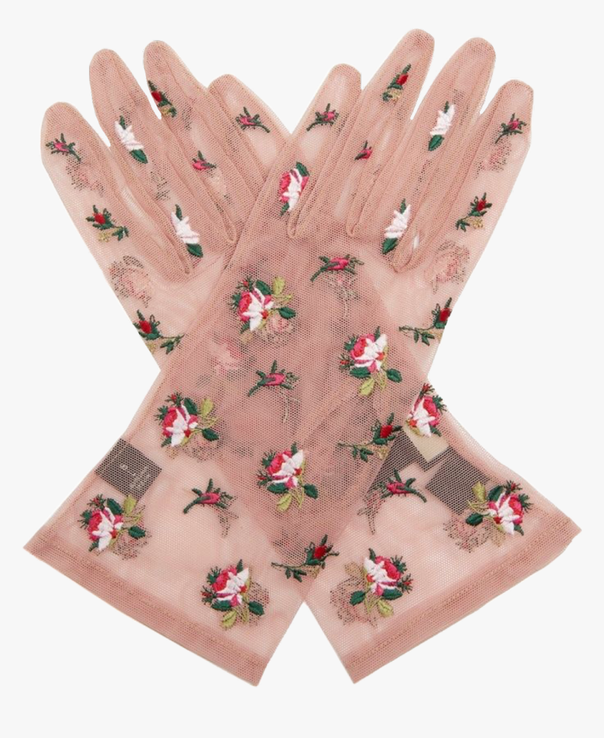 lace #gloves #delicate #pink #embroidered #girly #cute - Gucci Gloves, HD  Png Download - kindpng