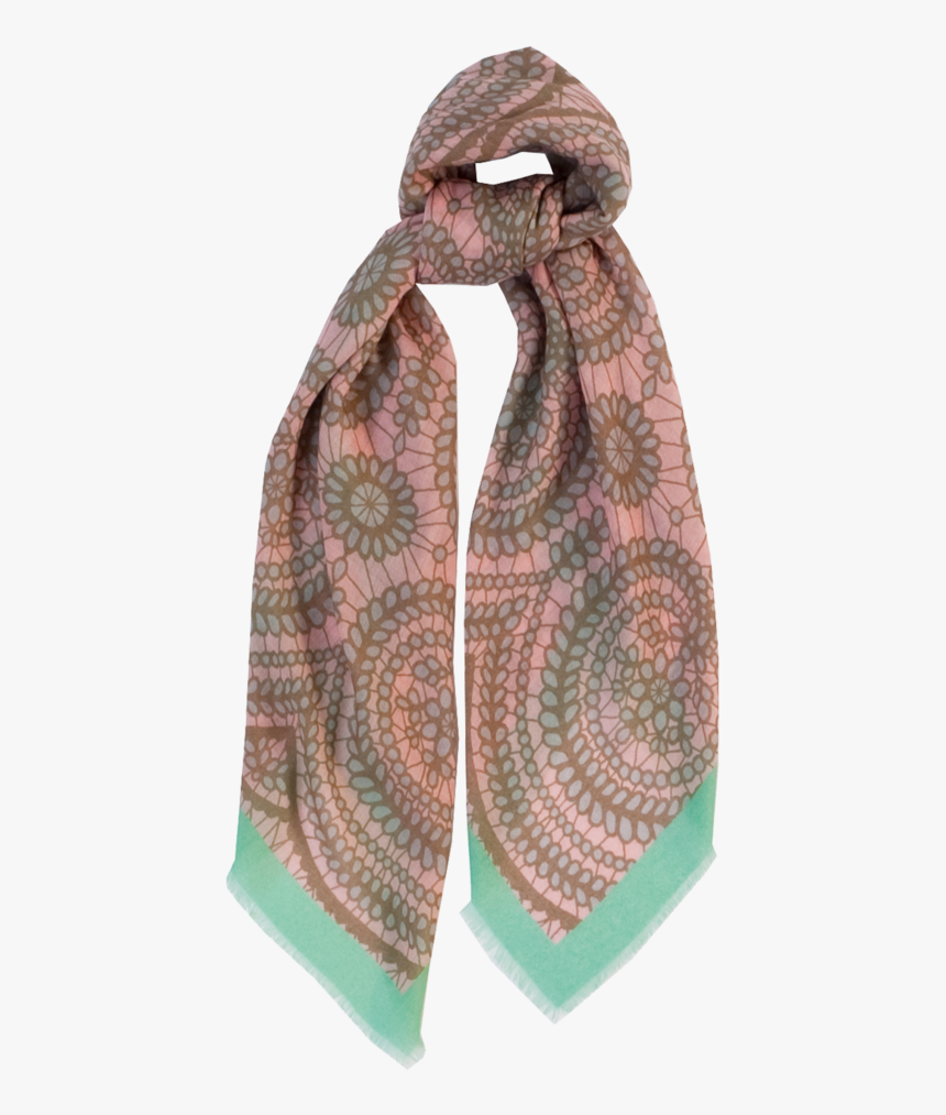 Image Of Lace Pink Mint Wool - Scarf, HD Png Download, Free Download