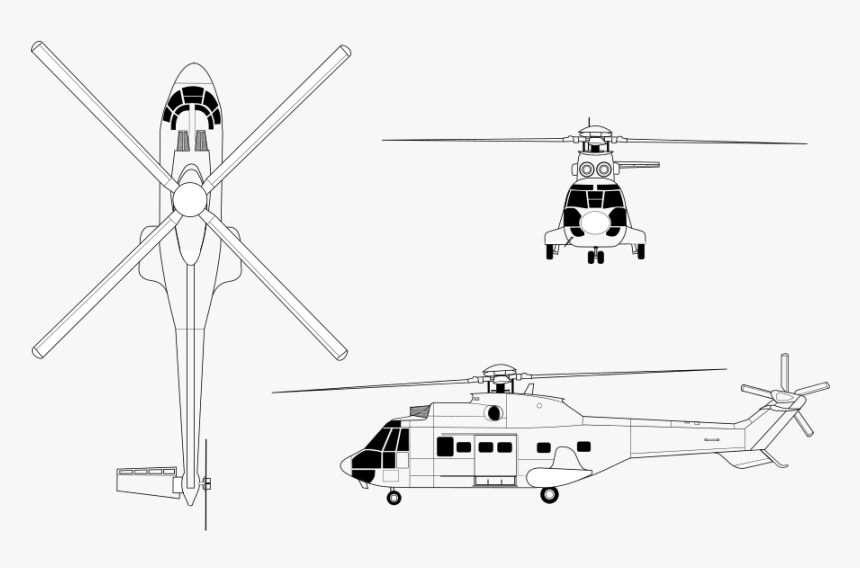 Puma Helicopter Vector, HD Png Download, Free Download