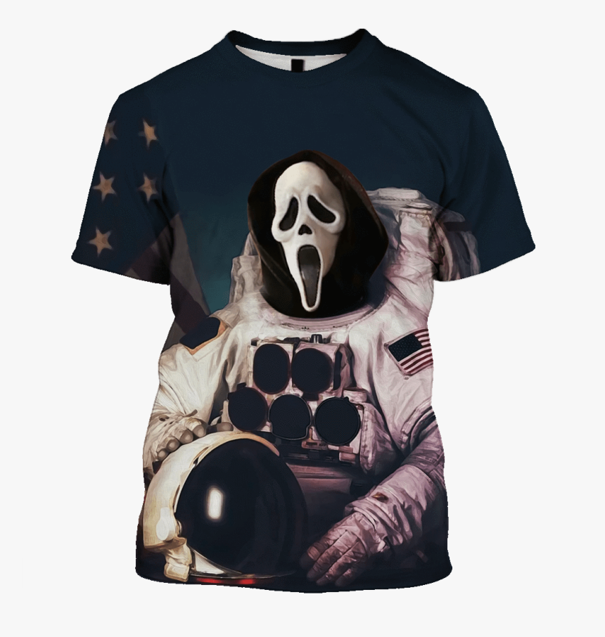Gearhuman 3d Ghostface Astronaut Custom T-shirt - Cat Astronaut, HD Png Download, Free Download