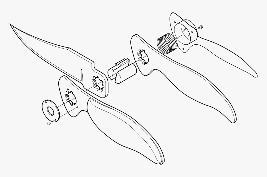 Pocket Knife - Knife Exploded View, HD Png Download, Free Download