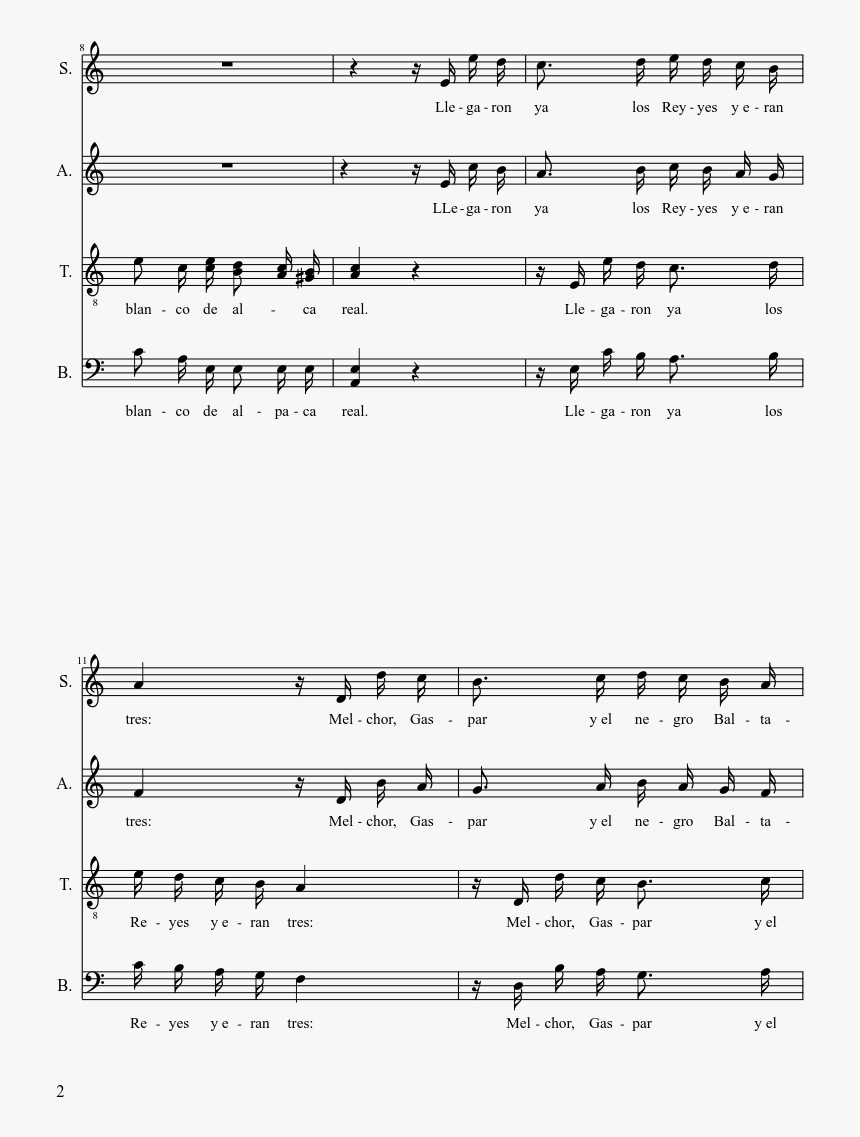 Los Reyes Magos Sheet Music Composed By Ariel Ramirez - Sheet Music, HD Png Download, Free Download