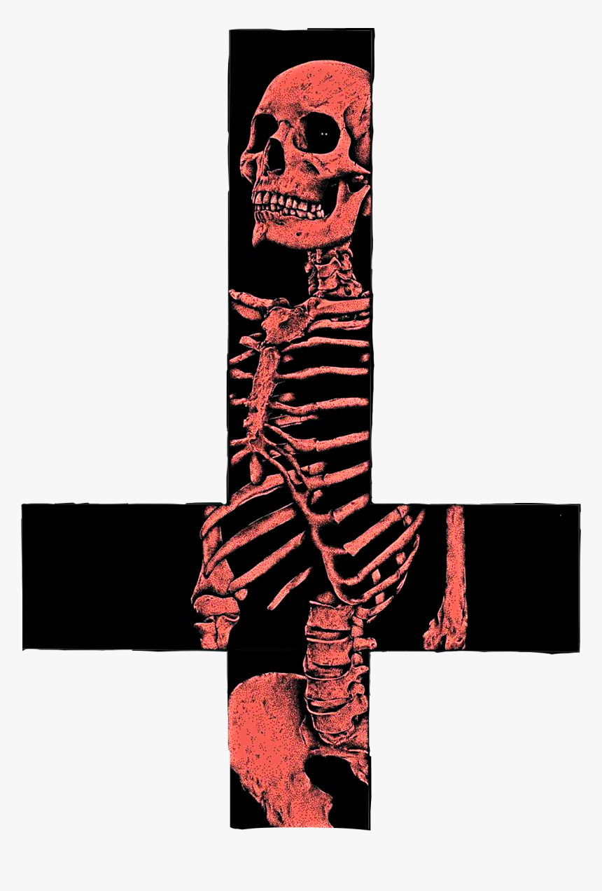 #cross #skeleton #skull #satan #satanic #freetoedit - Illustration, HD Png Download, Free Download