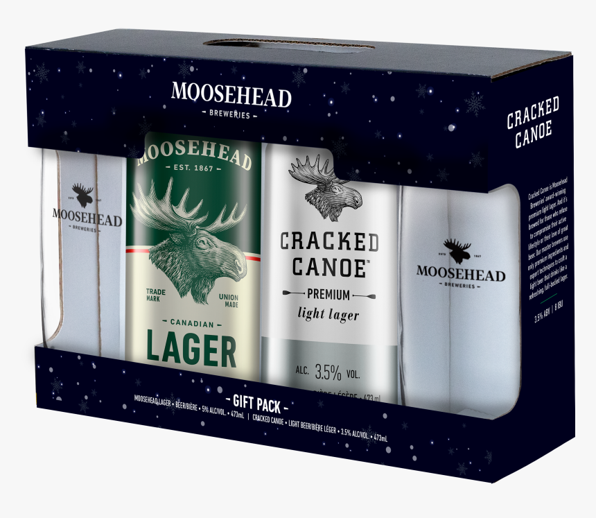 Moosehead Gift Pack With Glasses 2 X 473ml - Cracked Canoe, HD Png Download, Free Download