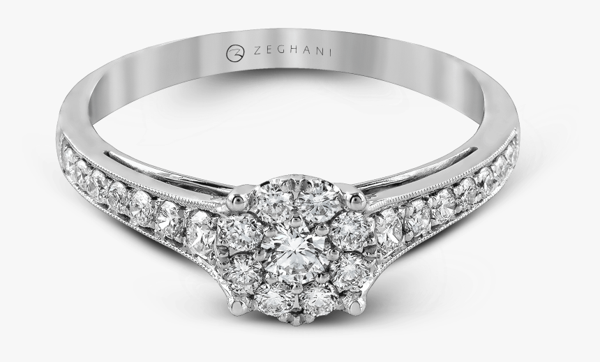 Zr827 White 14k Semi 1 - Engagement Ring, HD Png Download, Free Download