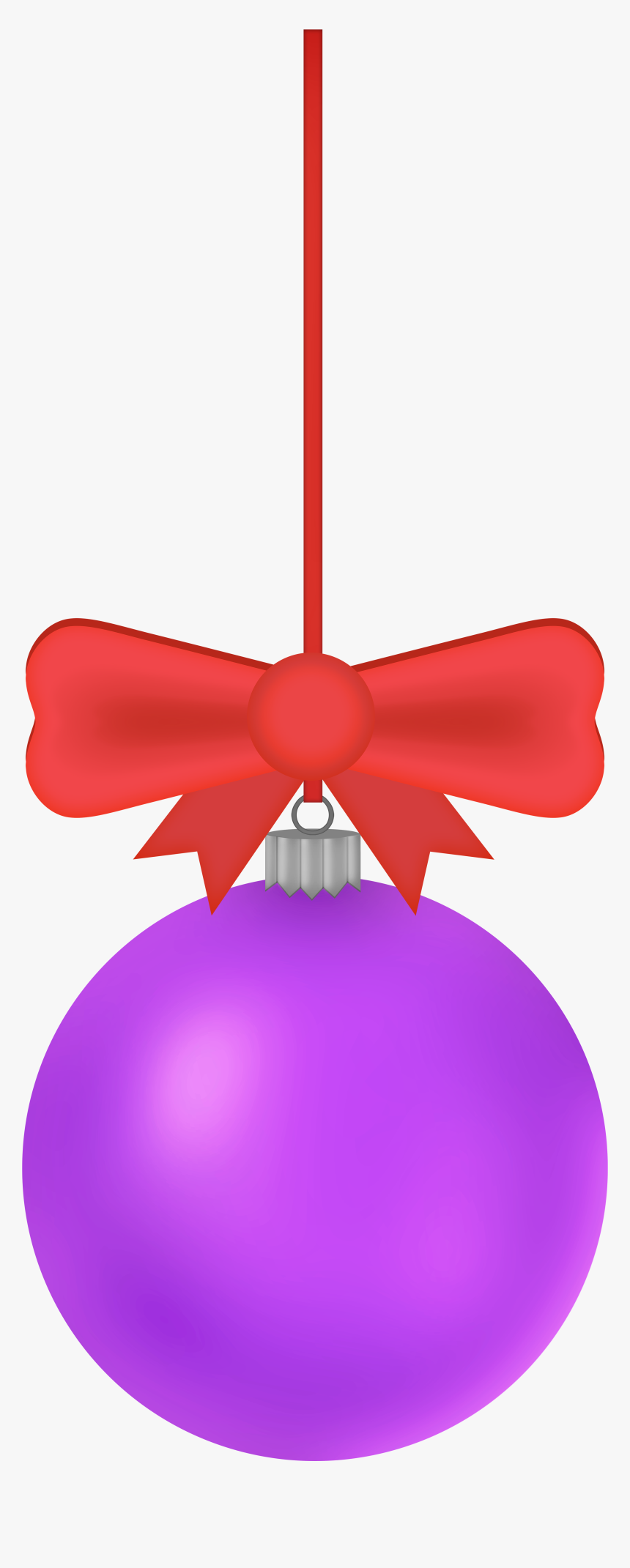 Purple Christmas Ball Png Clip Art - Ribbon, Transparent Png, Free Download