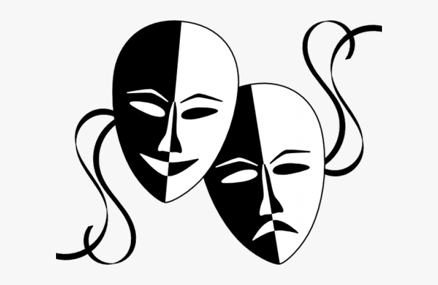 Transparent Mask Clipart Black And White - Drama Black And White, HD Png Download, Free Download