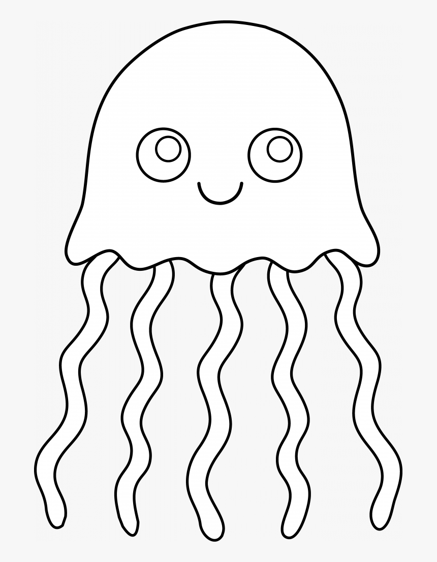 Jpg Transparent Cute Coloring Pages Larsonporscheaudiblog - Clipart Png Jelly Fish Black & White, Png Download, Free Download