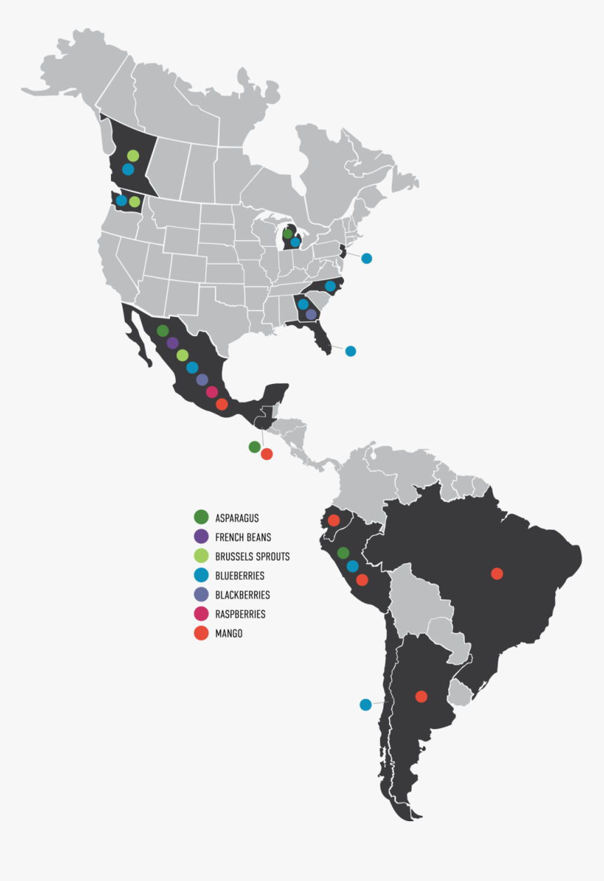 Growers-map - Fair Trade Coffee Latin America, HD Png Download, Free Download