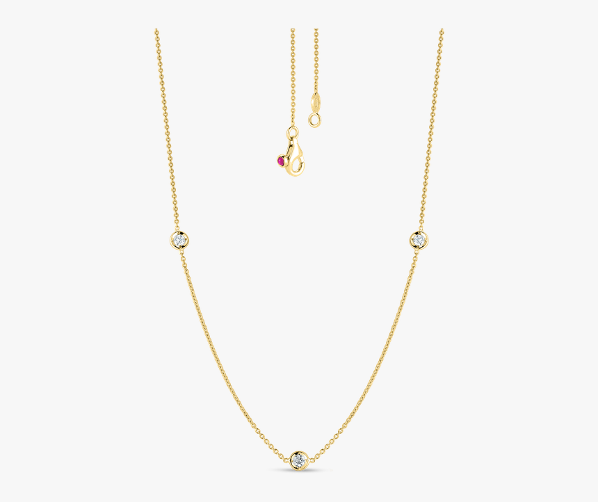 Roberto Coin Necklace With 3 Diamond Stations - Necklace, HD Png Download, Free Download