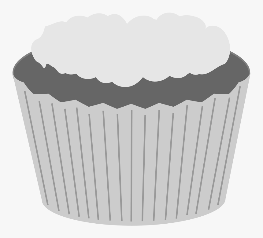 Grayscale Cupcake - Cake, HD Png Download, Free Download
