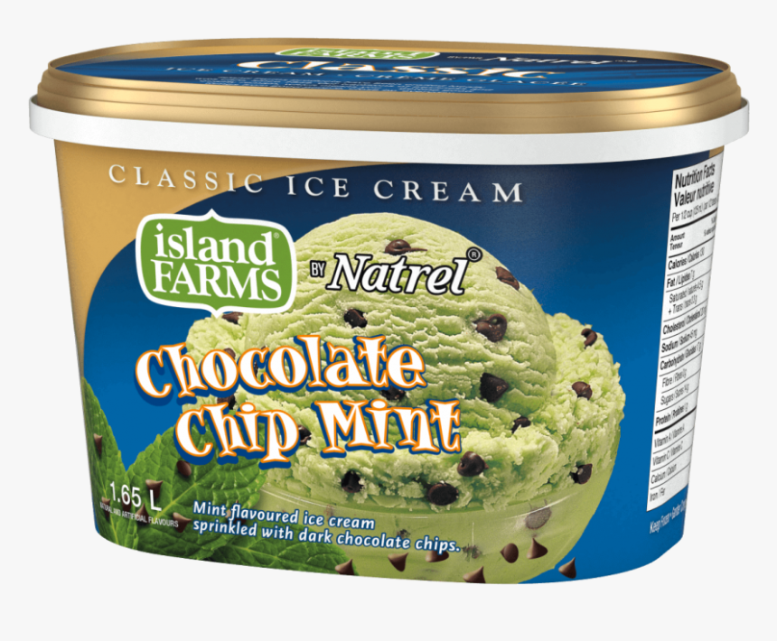 Green Mint Ice Cream With Chocolate Chips - Island Farms Mint Chocolate Chip, HD Png Download, Free Download