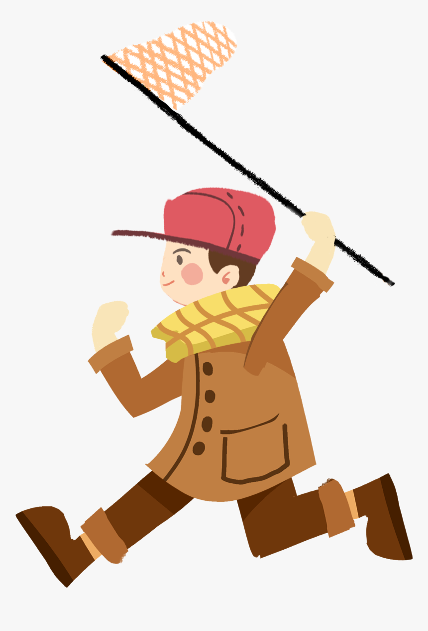 Transparent Boy Running Fast Clipart - Cartoon Catching Insects Png, Png Download, Free Download