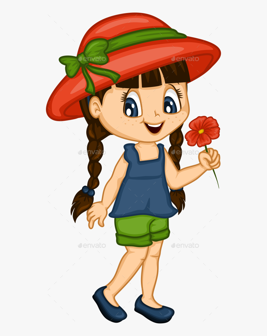 Cute Little Girl For 4 Seasons By Anaboo - Little Girl Cartoon Png, Transparent Png, Free Download