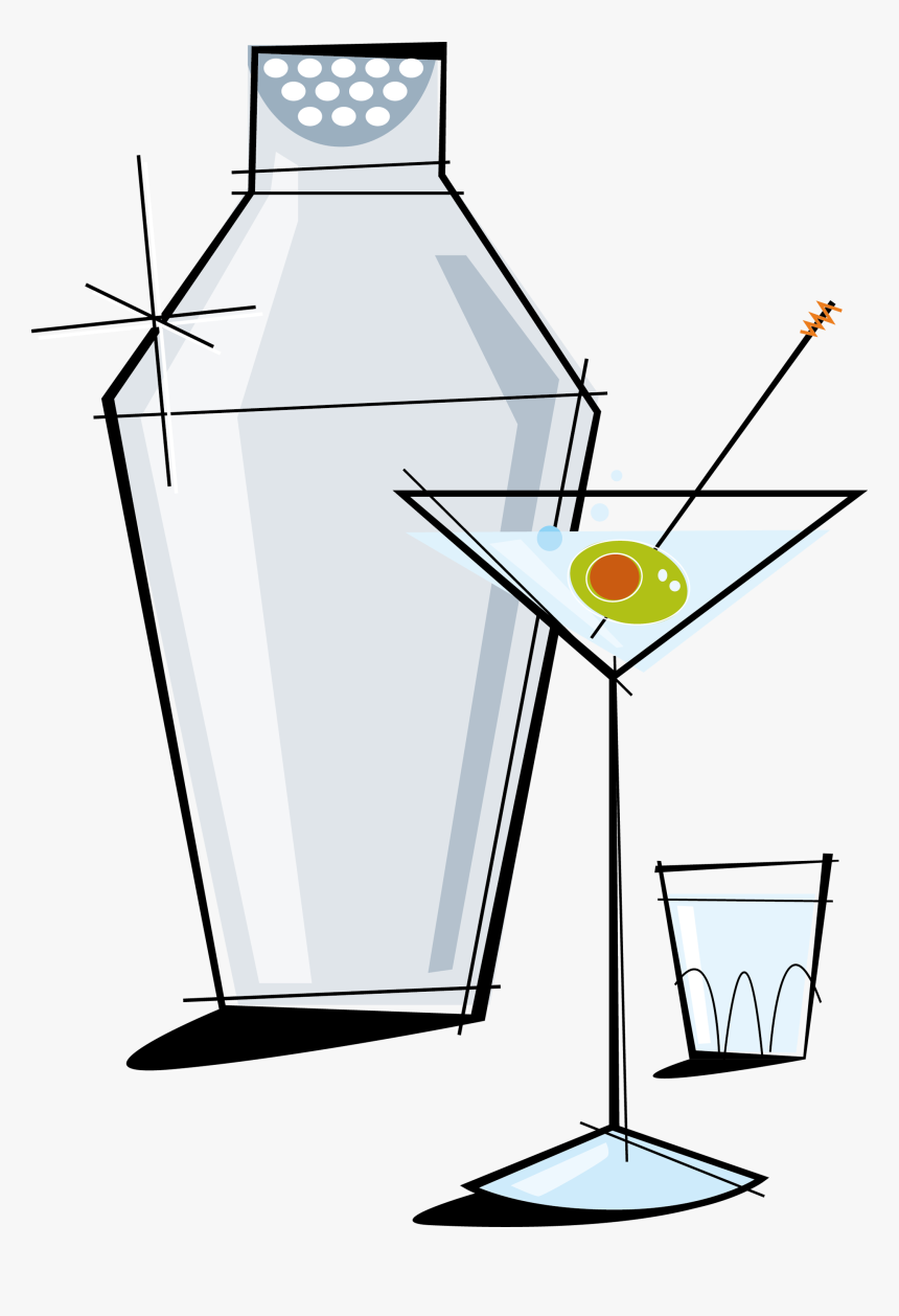 Jazz Clipart Light Music - Martini Glass With Shaker Clipart, HD Png Download, Free Download