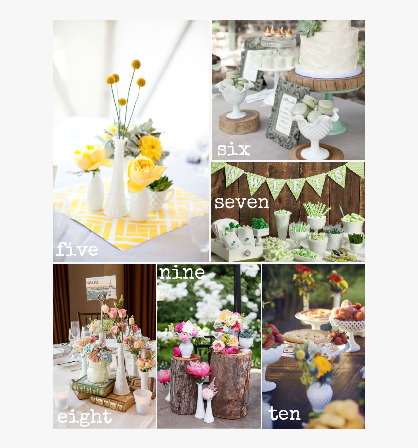 15 Reasons To Use Milk Glass At Your Wedding So Classic - Centrepiece, HD Png Download, Free Download