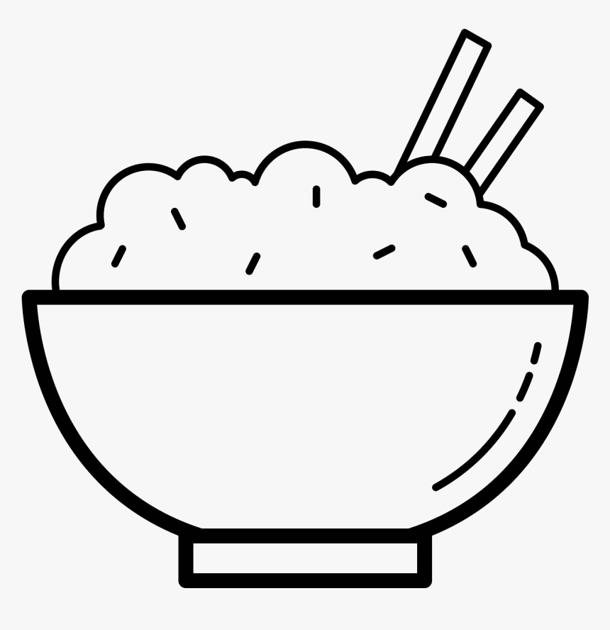 Rice Bowl Icon - Rice Bowl Clipart Black And White, HD Png Download, Free Download