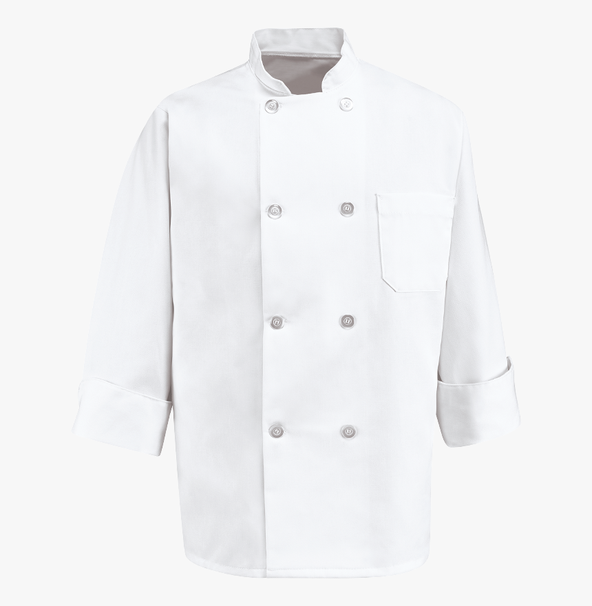 NWT Chef Designs Men's Ten Pearl Button Chef Coat White Medium 
