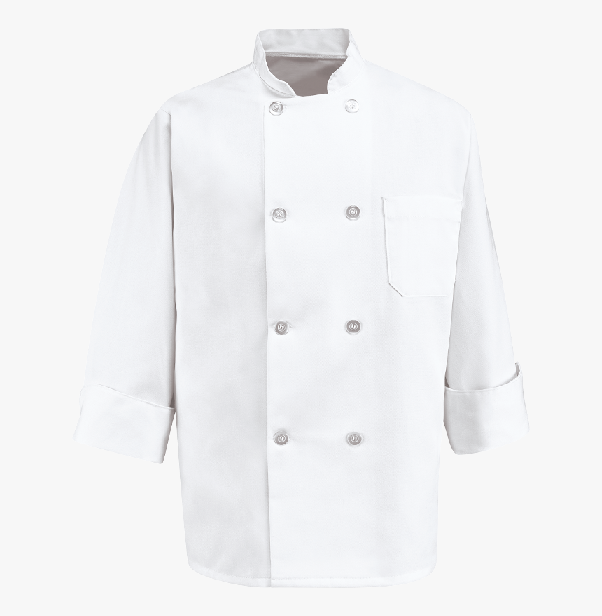 Chef Designs Eight Pearl Button Chef Coat - Chef Button Up Shirt, HD Png Download, Free Download