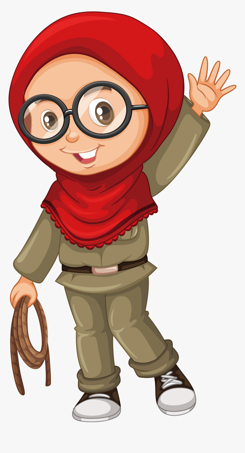 Girl With Scarf Clipart, HD Png Download, Free Download
