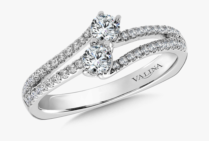 Valina Two-stone Diamond Engagement Ring Moutning In - Pre-engagement Ring, HD Png Download, Free Download